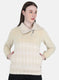 Women Beige Check Sweatshirt