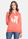 Women Orange Printed Sweatshirt