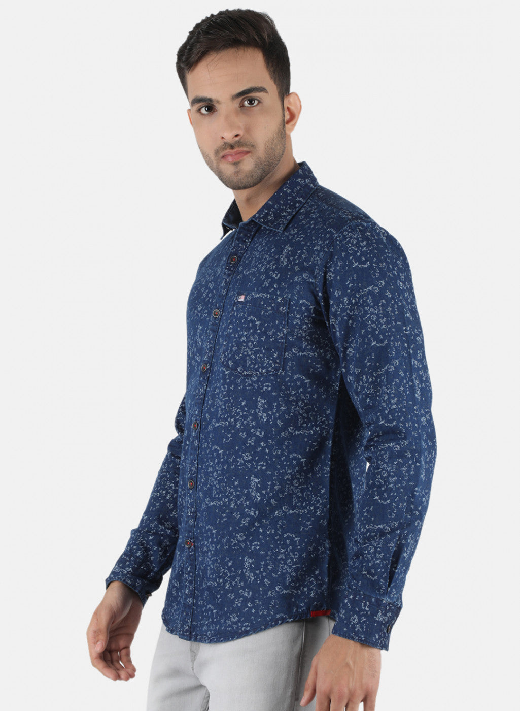 Men Blue Printed Shirt
