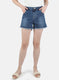 Women Blue Normal Wash Short
