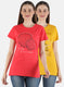 Women Pink & Mustard Printed 2 Pc Top Set
