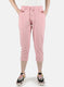 Women Peach Plain Capri