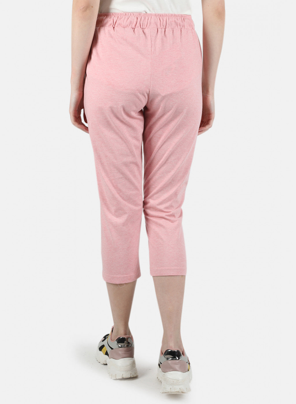 Women Peach Plain Capri