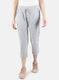 Women Grey Plain Capri