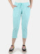 Women Blue Plain Capri