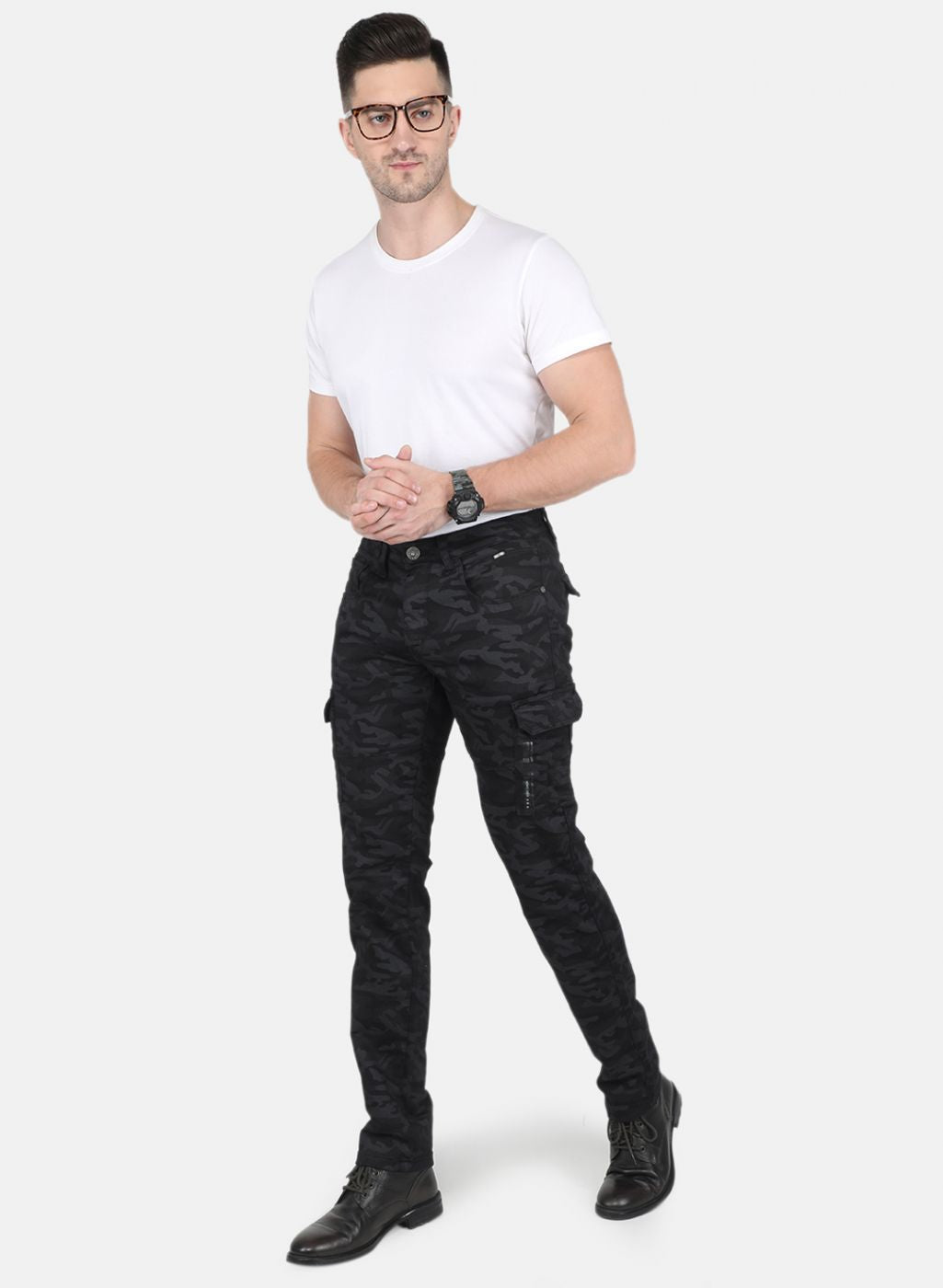 Men Black Smart Fit Trouser