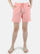 Women Peach Plain Short