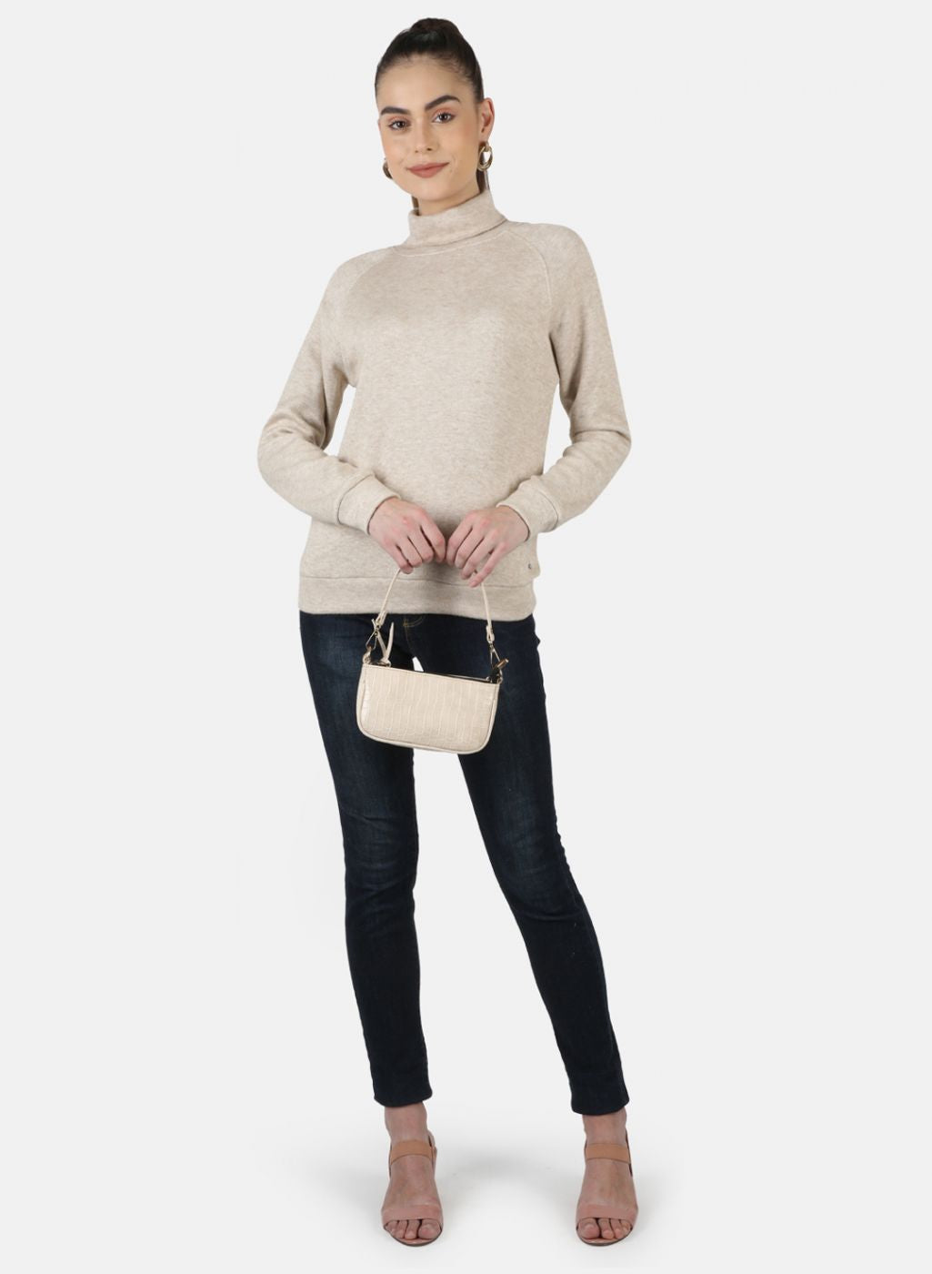 Women Beige Self Design Sceavy