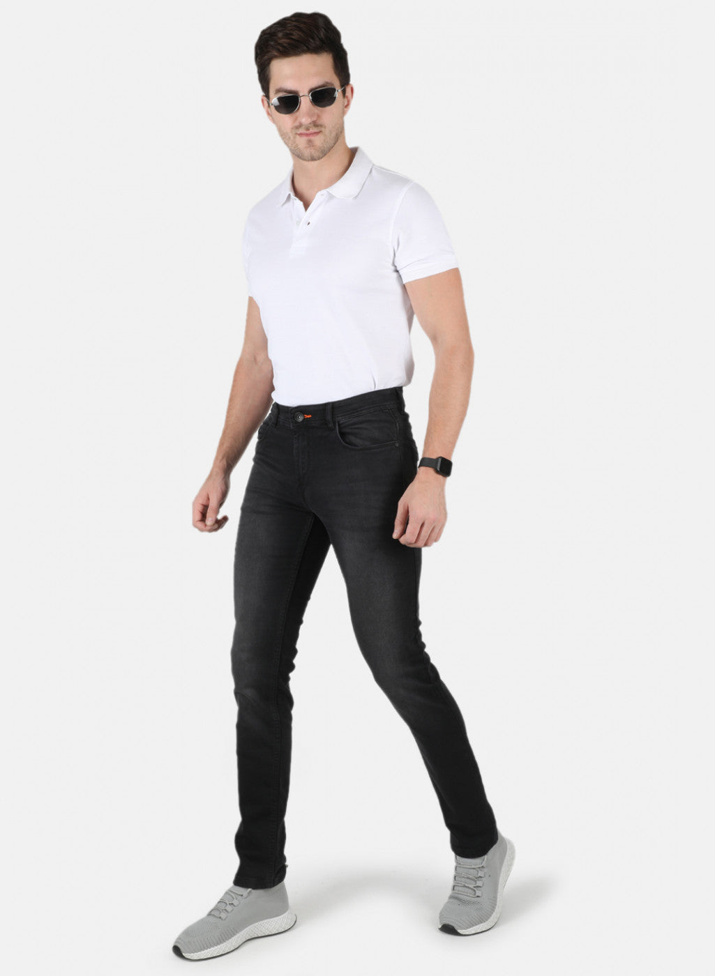 Men Black Skinny Fit Denim