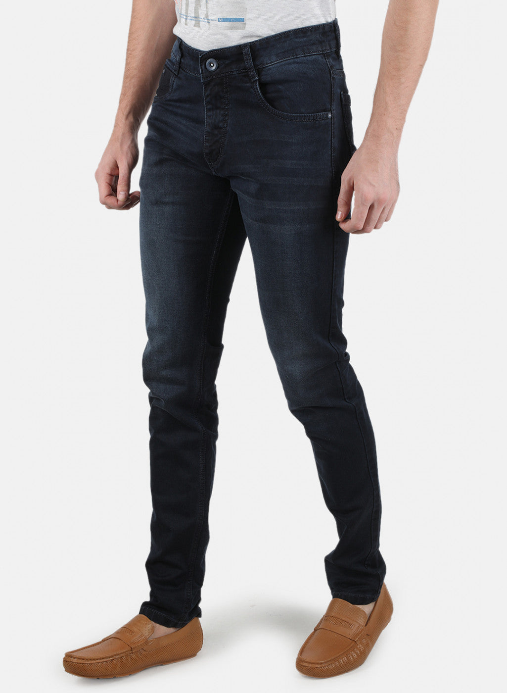 Men Black Skinny Fit Denim