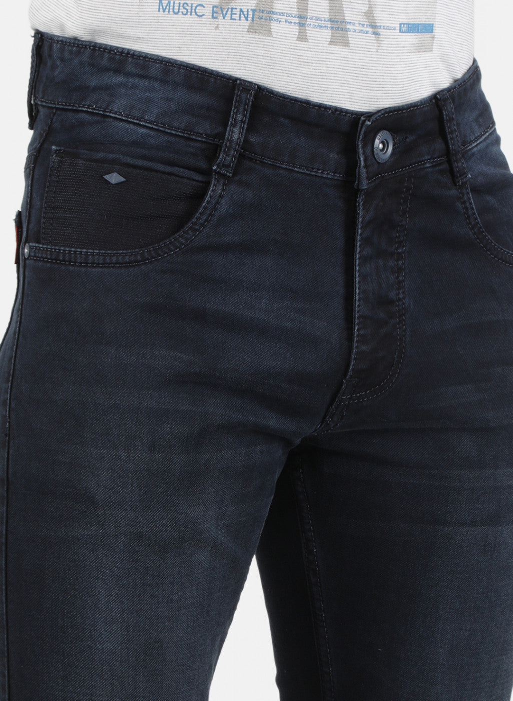 Men Black Skinny Fit Denim