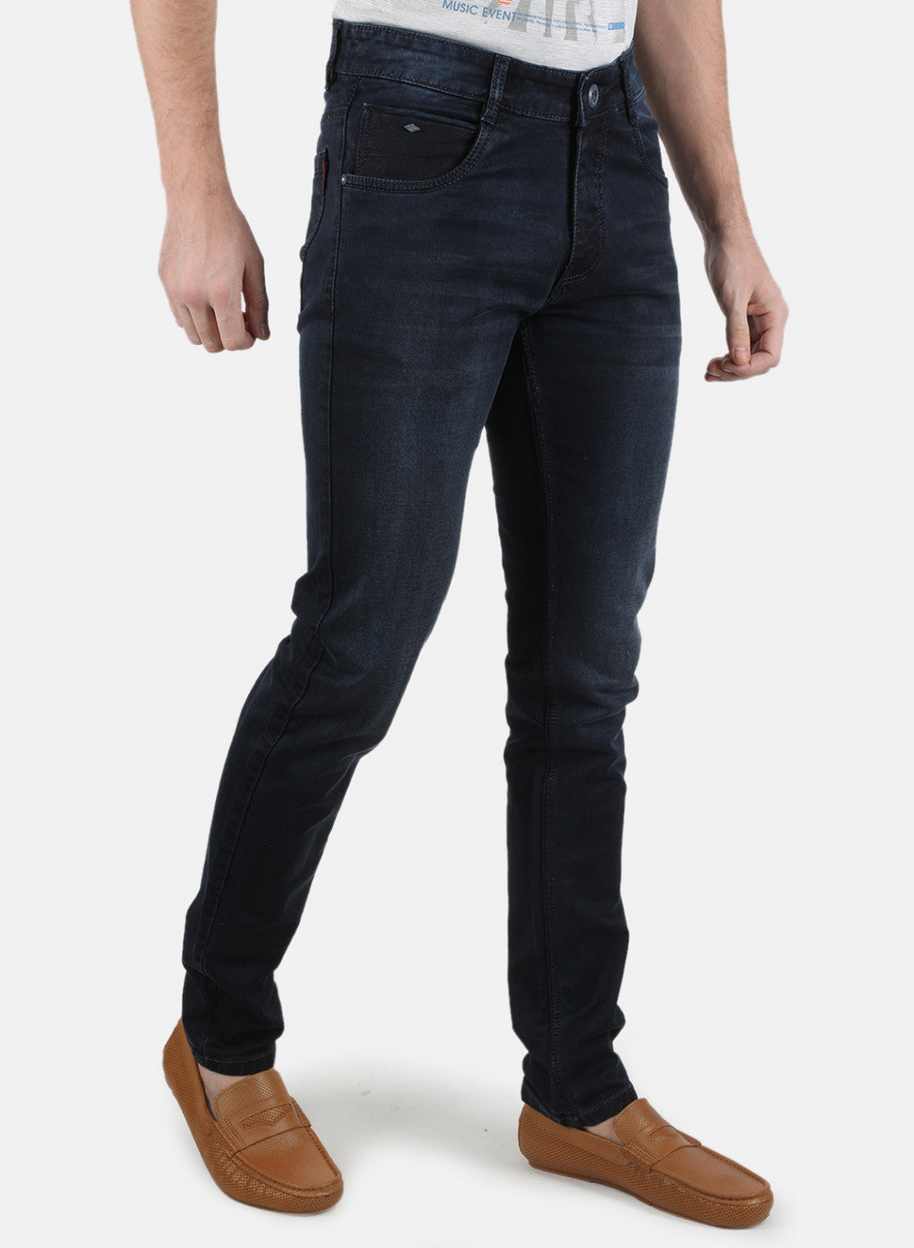Men Black Skinny Fit Denim