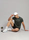 Men Olive Solid T-Shirt