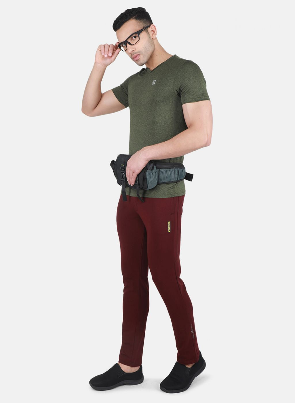 Rock.it Men Olive Solid T-Shirt