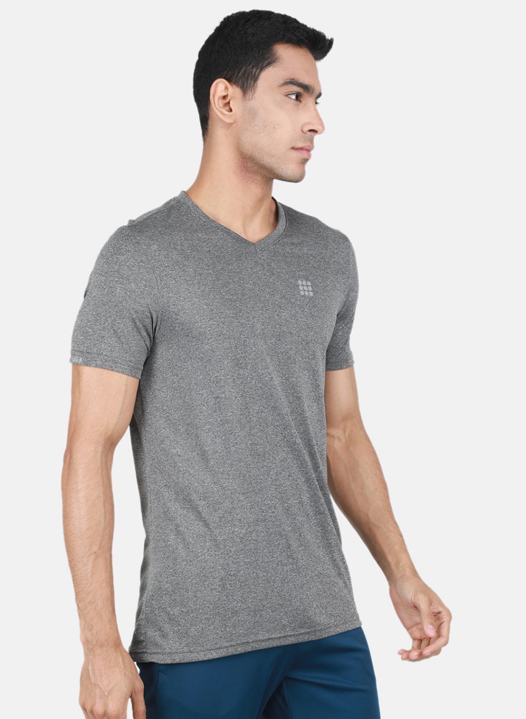 Rock-it Men Grey Solid T-Shirt