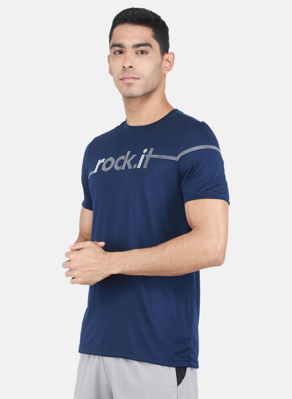 Rock-it Men Blue Printed T-Shirt