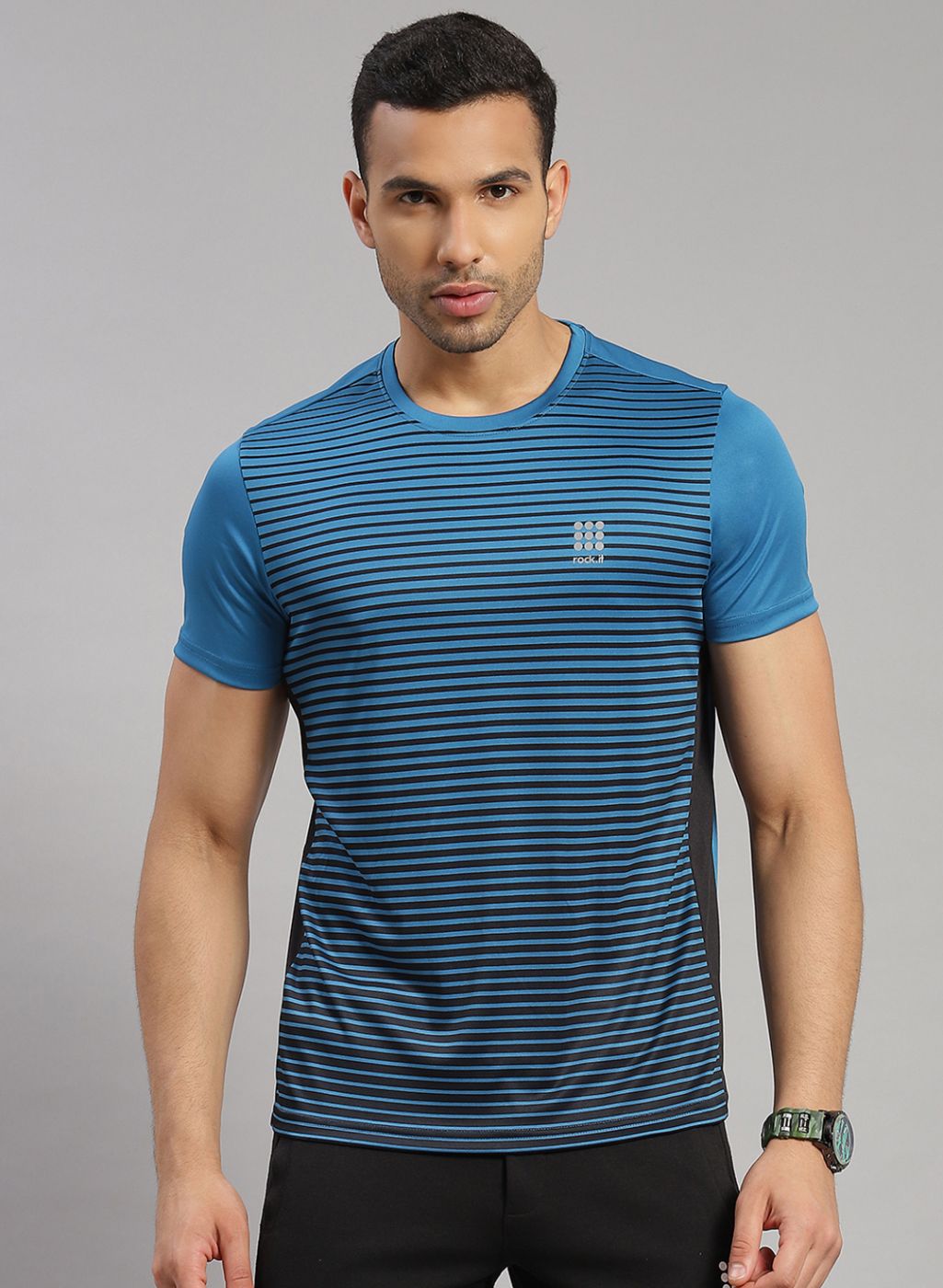 Men Blue Stripe T-Shirt