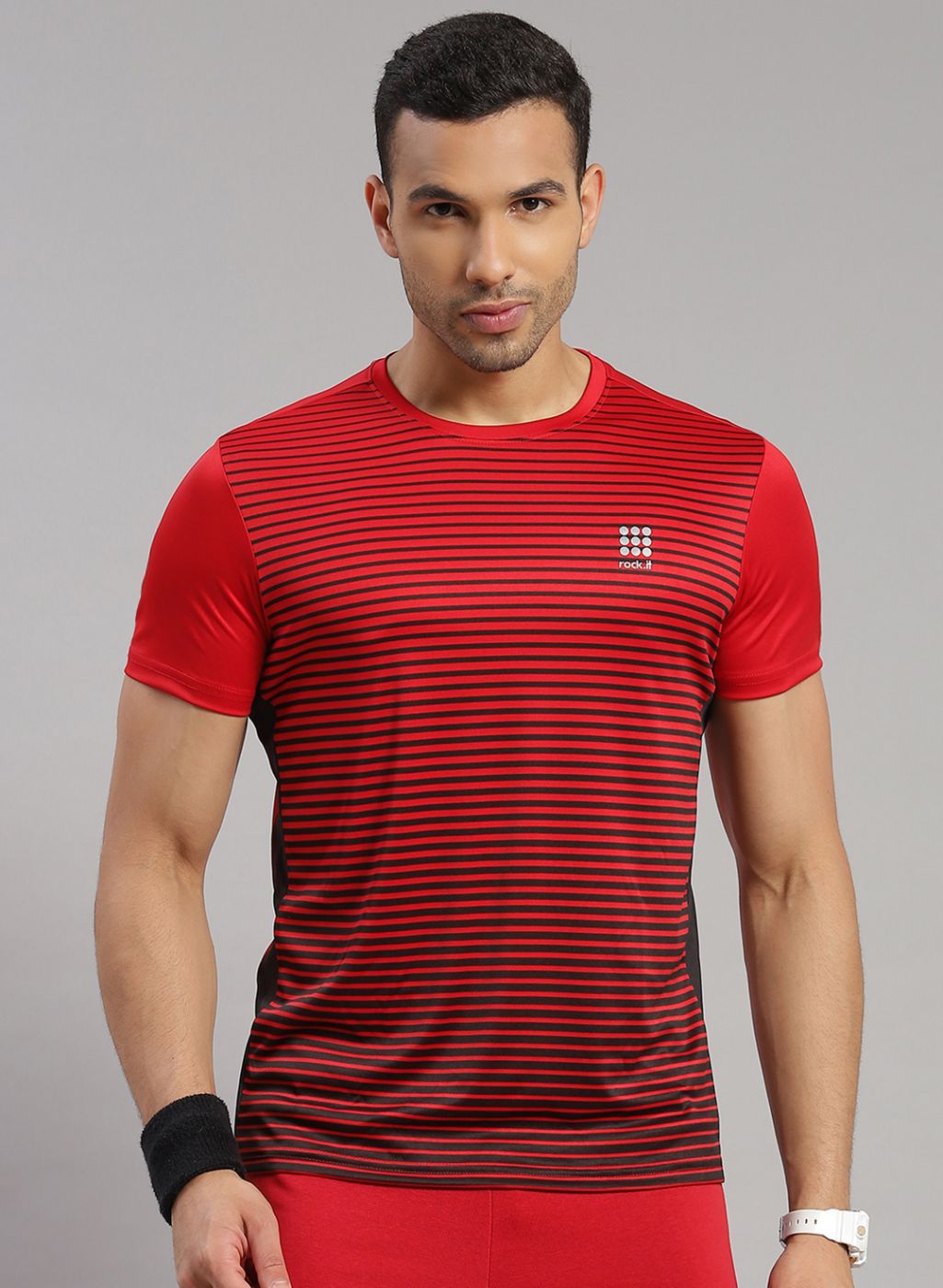 Men Red Stripe T-Shirt