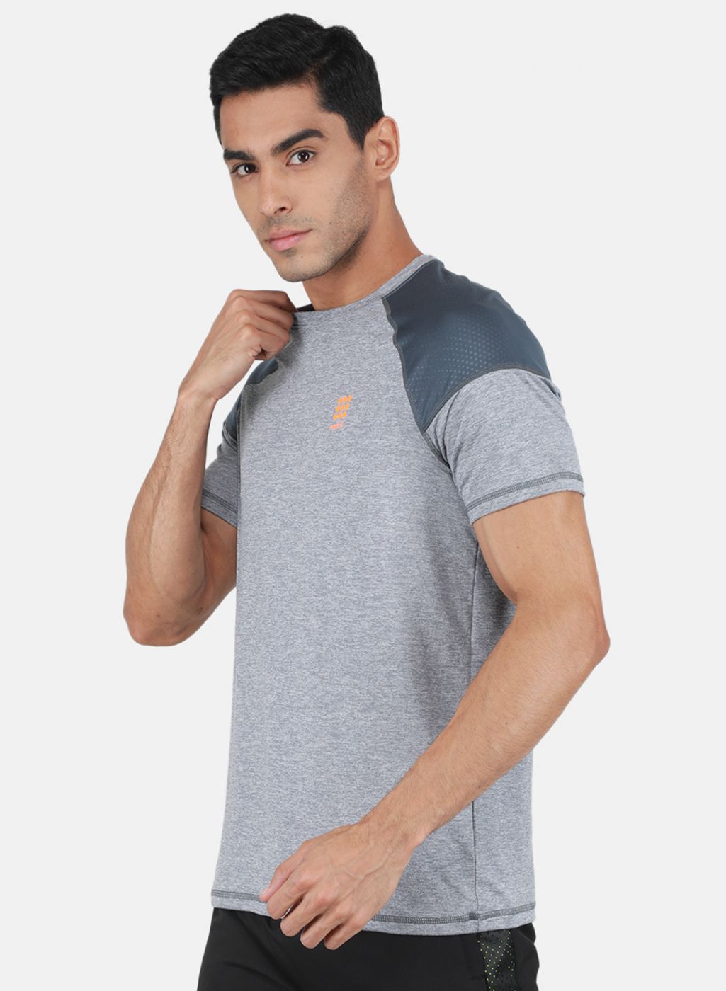 Rock-it Men Grey Solid T-Shirt