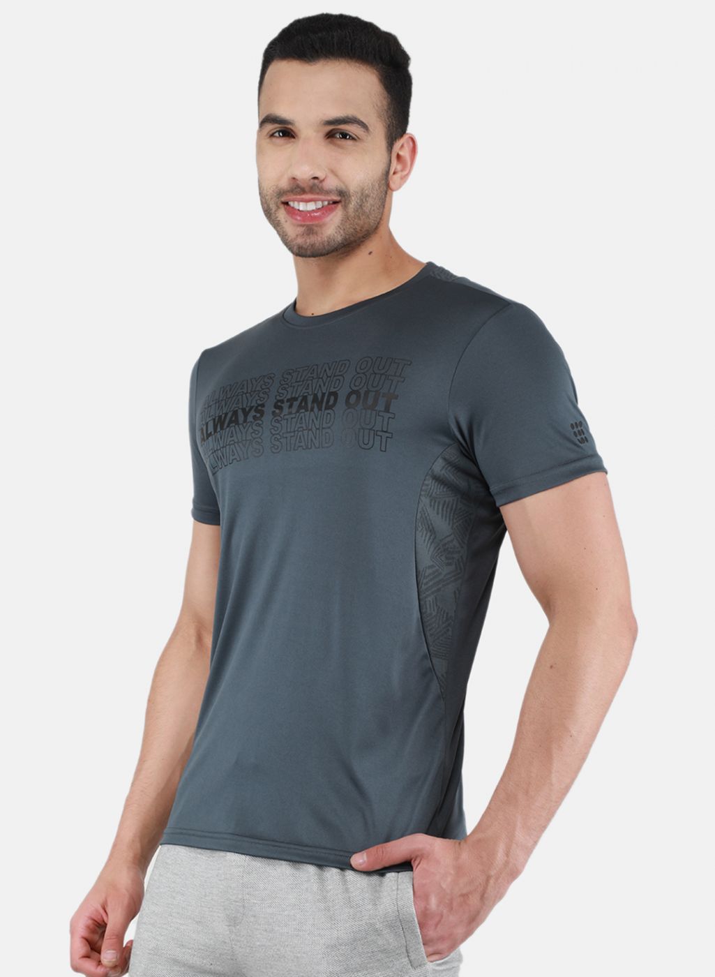 Men Grey Printed T-Shirt