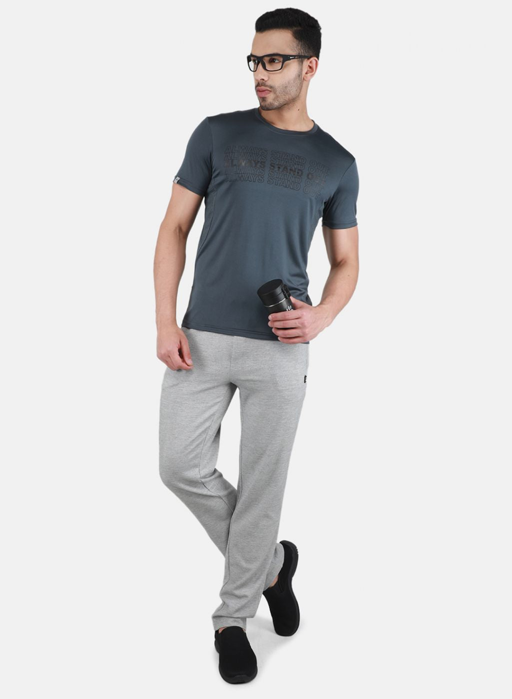 Men Grey Printed T-Shirt