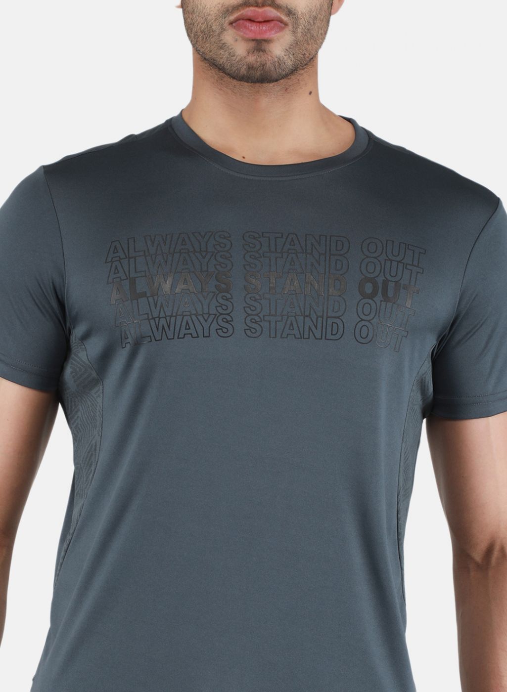 Men Grey Printed T-Shirt