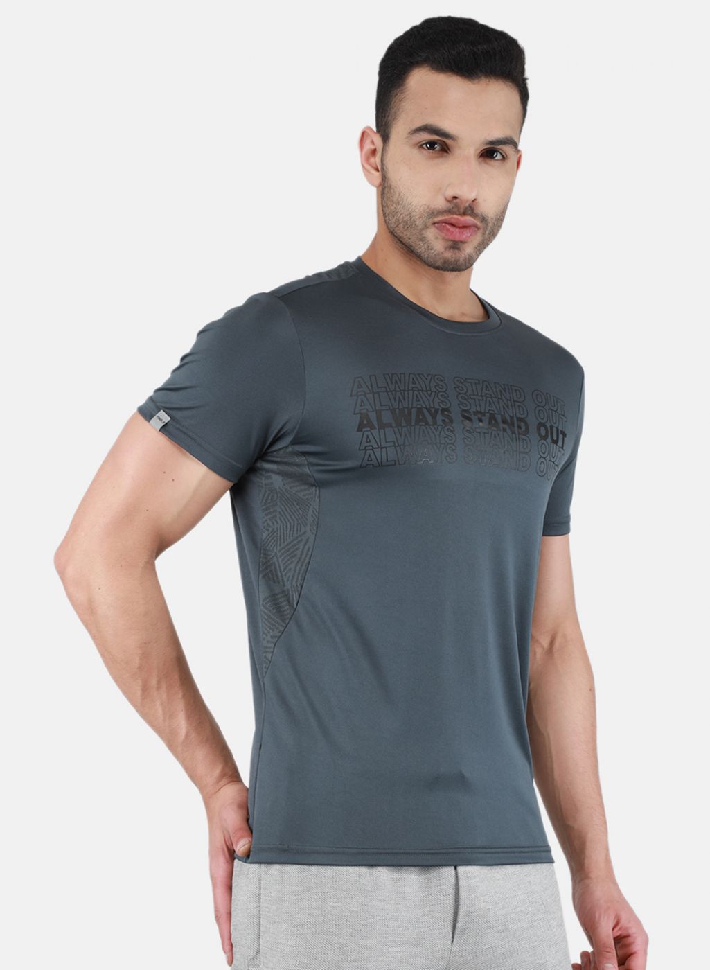 Men Grey Printed T-Shirt