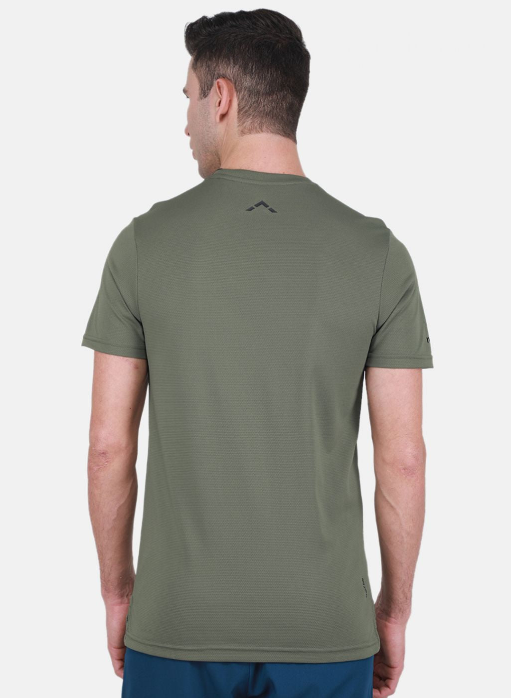 Rock-it Men Olive Self Design T-Shirt
