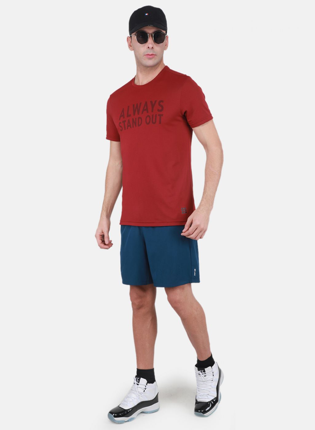 Rock.it Men Maroon Self Design T-Shirt