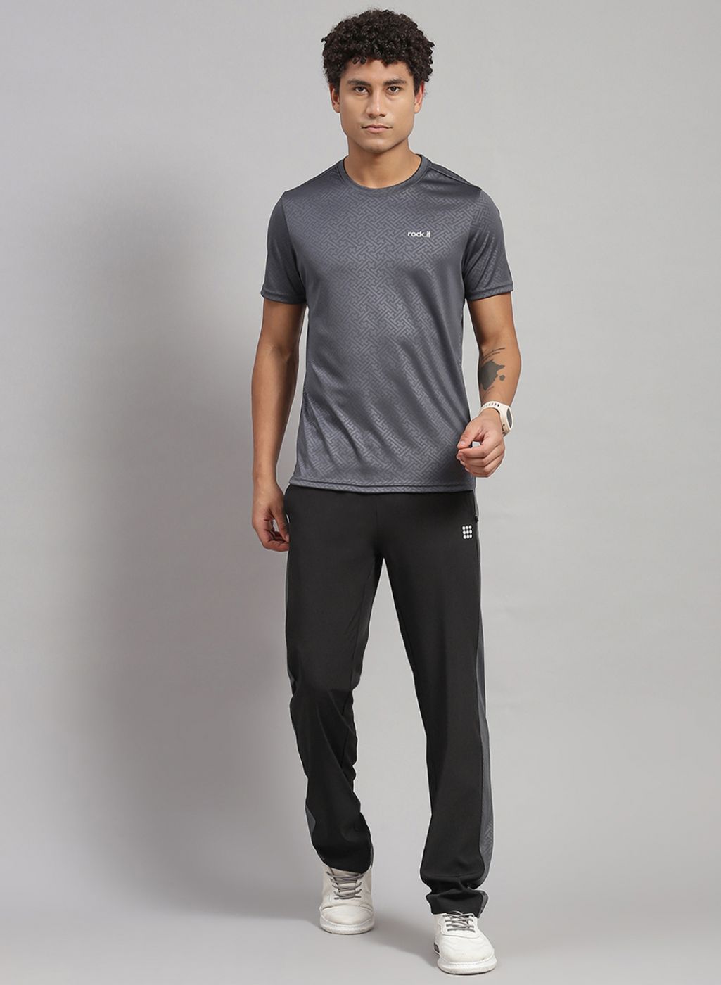 Men Grey Solid Lower Set