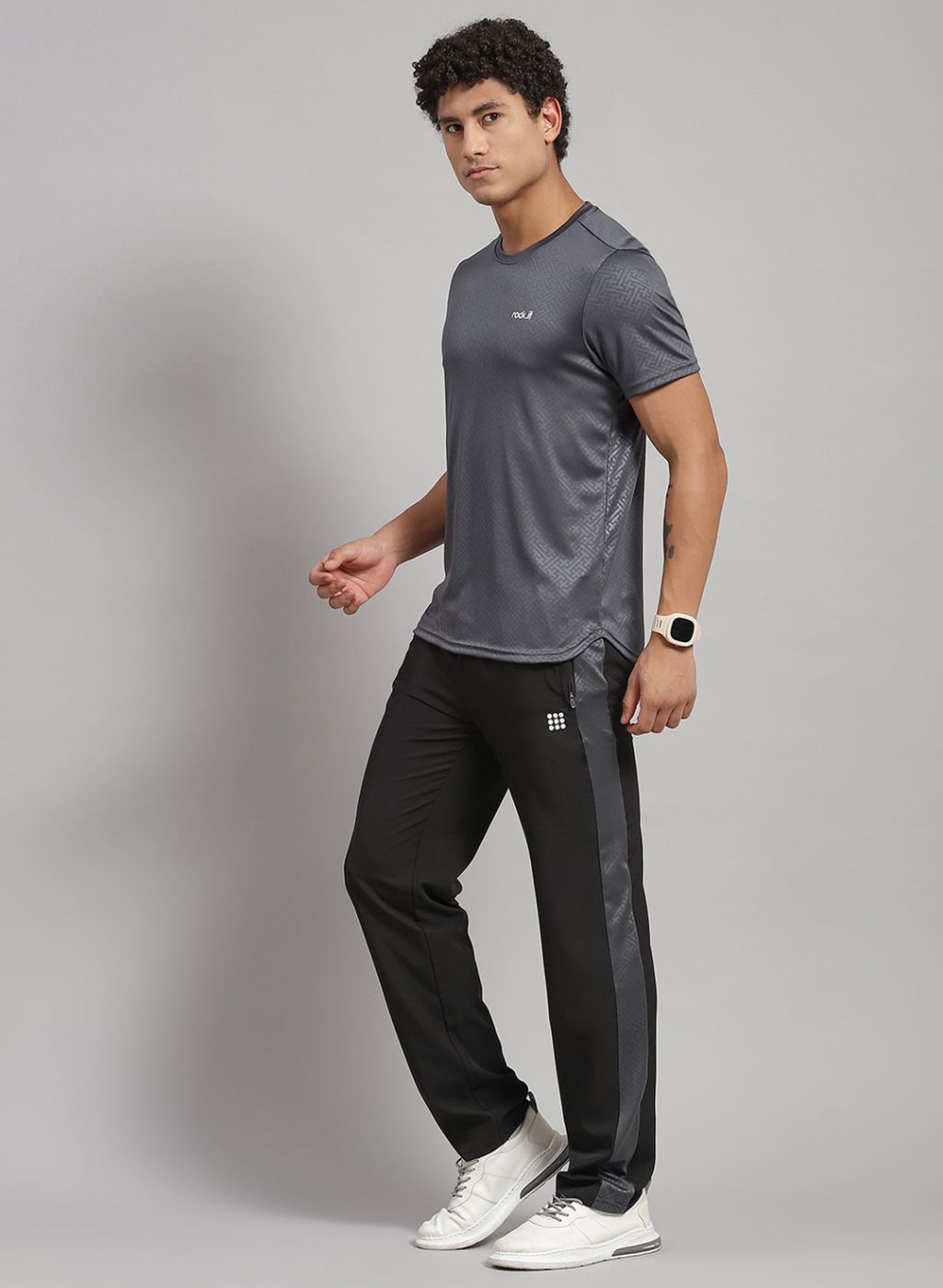 Men Grey Solid Lower Set