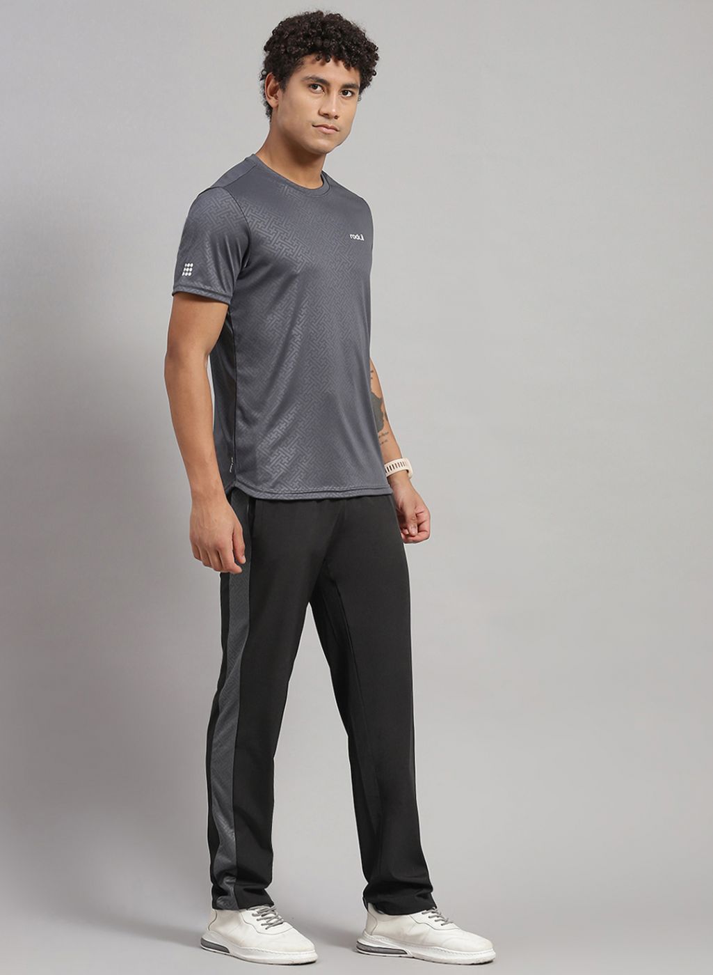 Men Grey Solid Lower Set