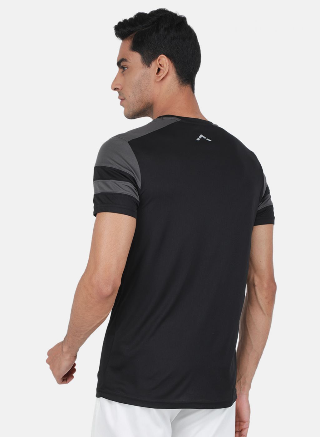 Rock.it Men Black Self Design T-Shirt