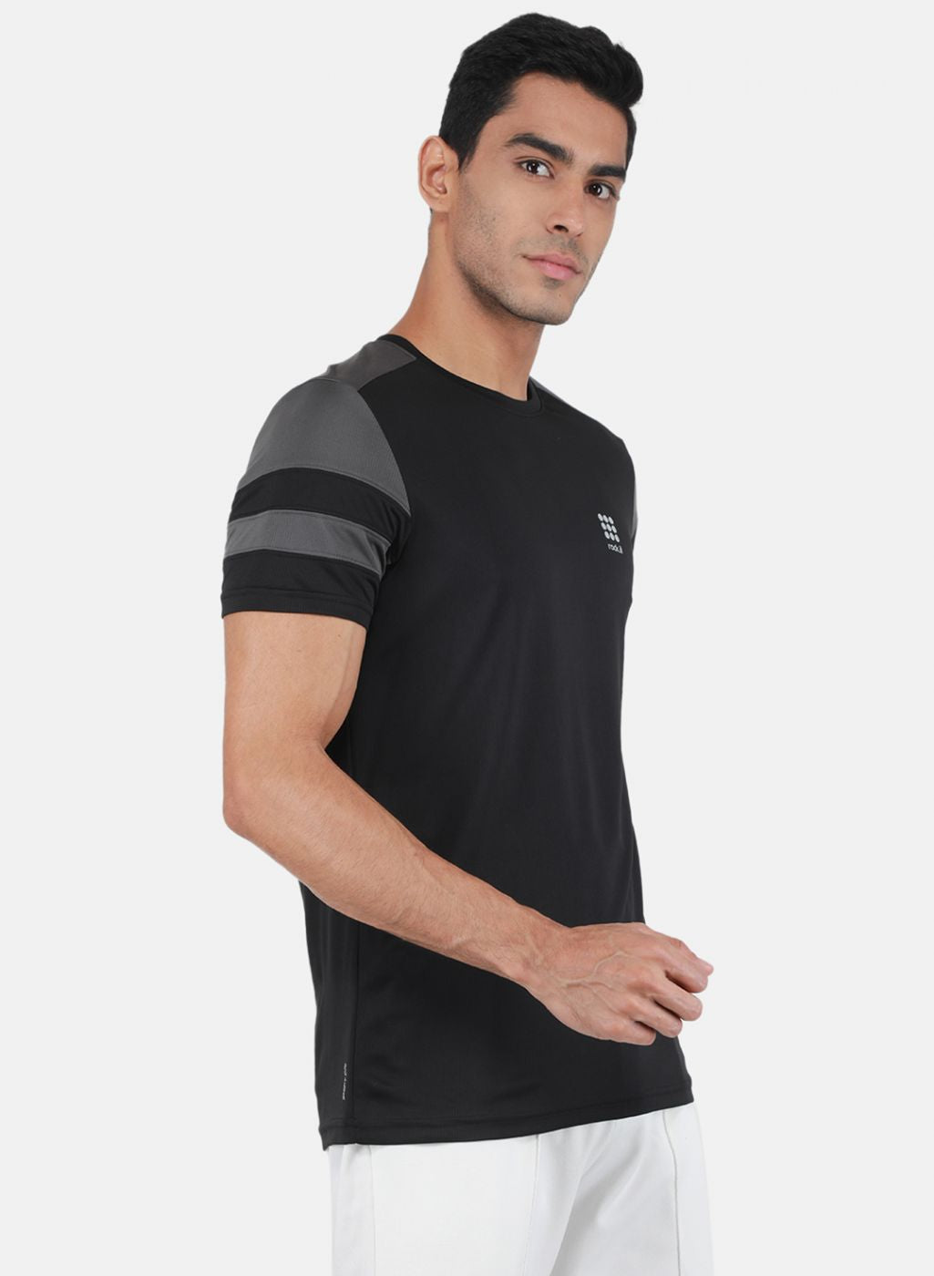 Rock.it Men Black Self Design T-Shirt