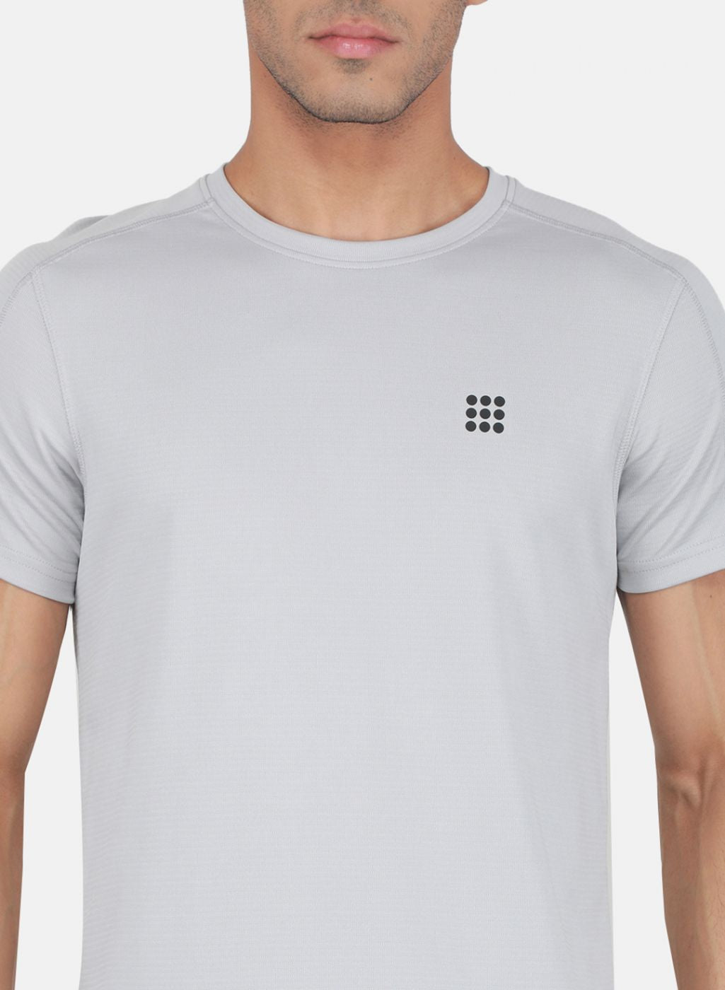 Rock.it Men Grey Self Design T-Shirt