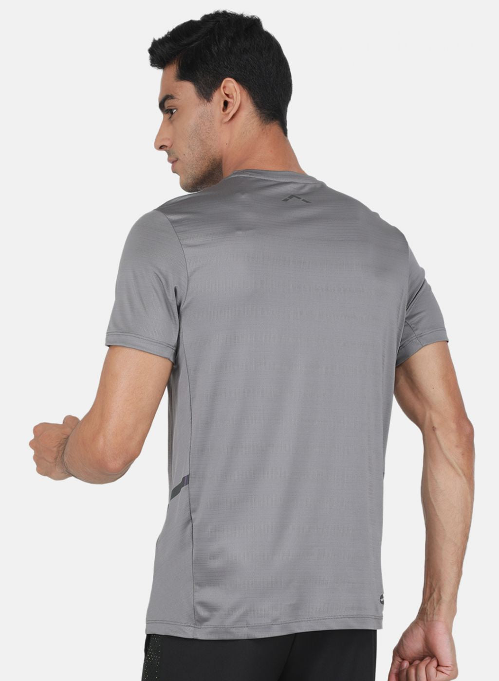 Rock.it Men Grey Self Design T-Shirt