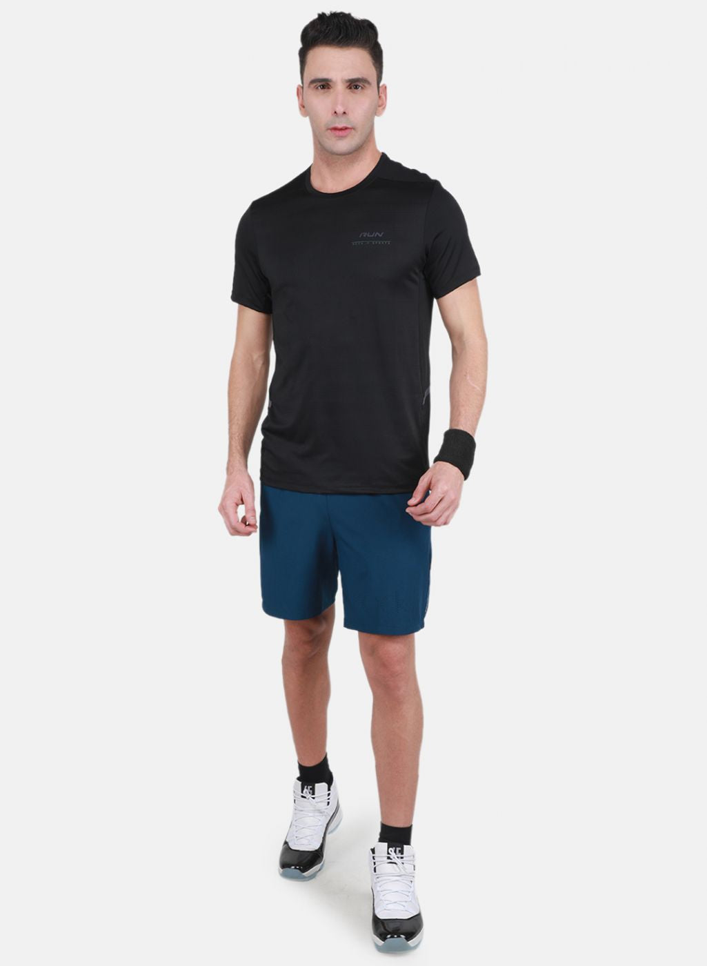 Rock.it Men Black Self Design T-Shirt