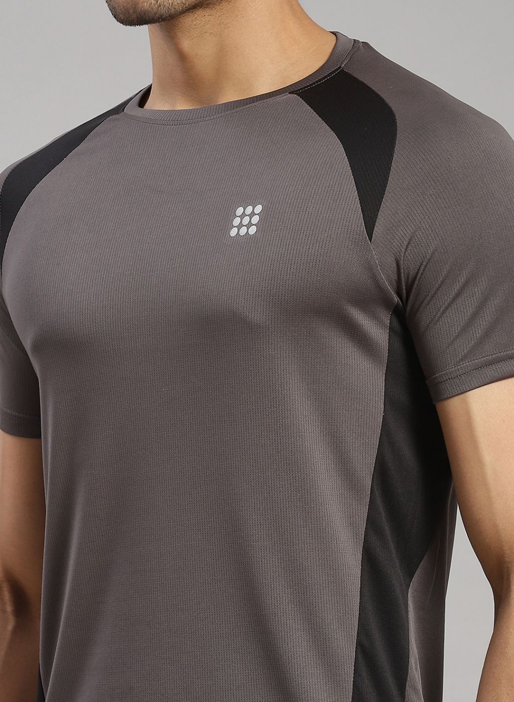 Rock.it Men Grey Solid T-Shirt