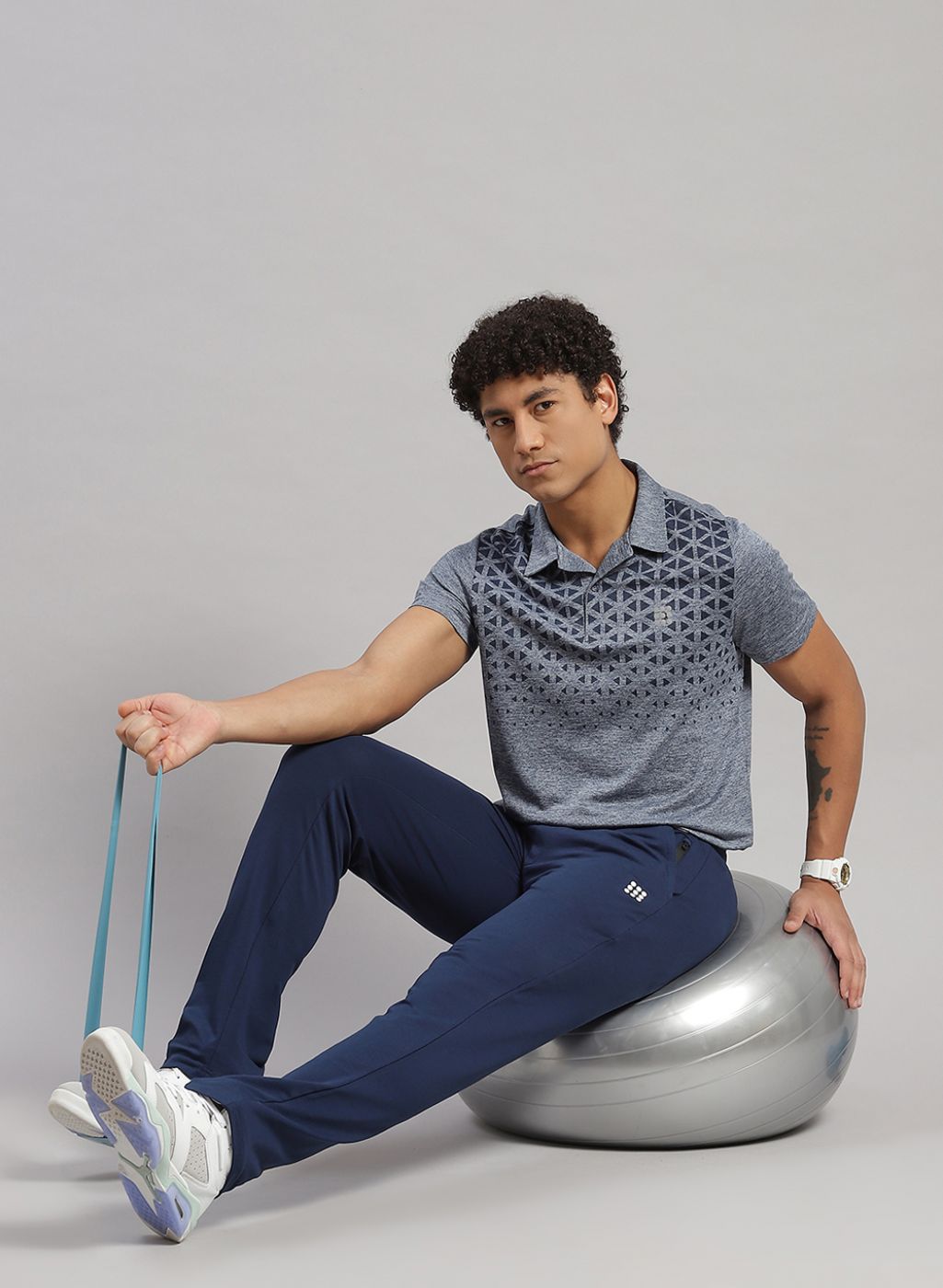Men Blue Printed T-Shirt