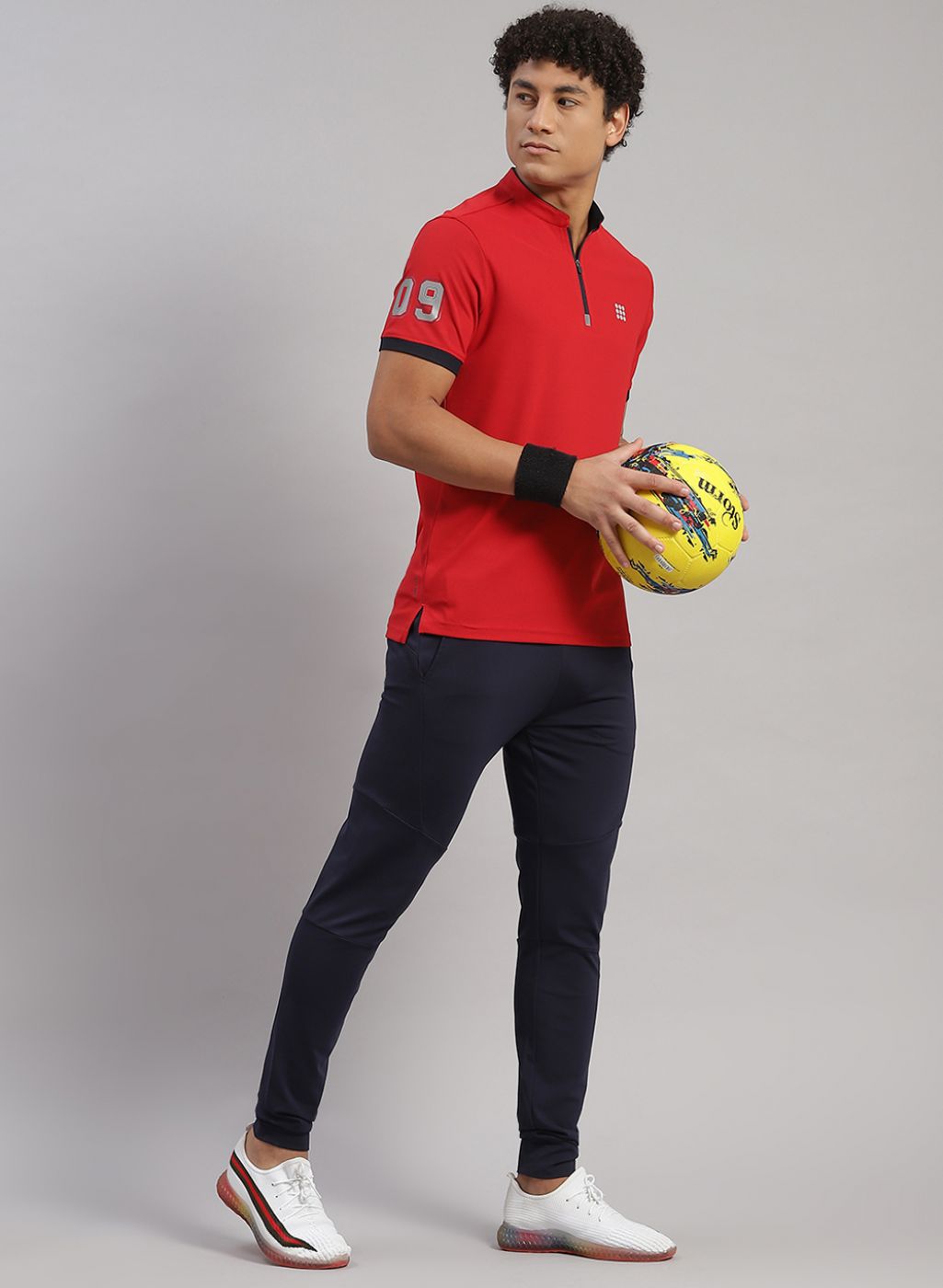 Men Red Solid T-Shirt