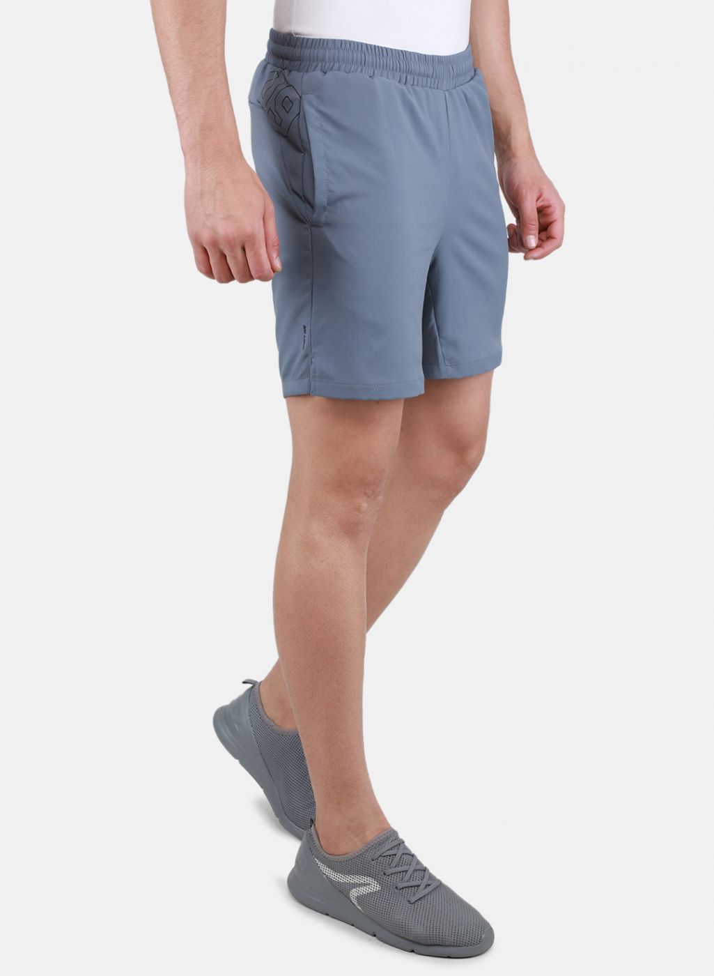 Men Grey Self Design Short