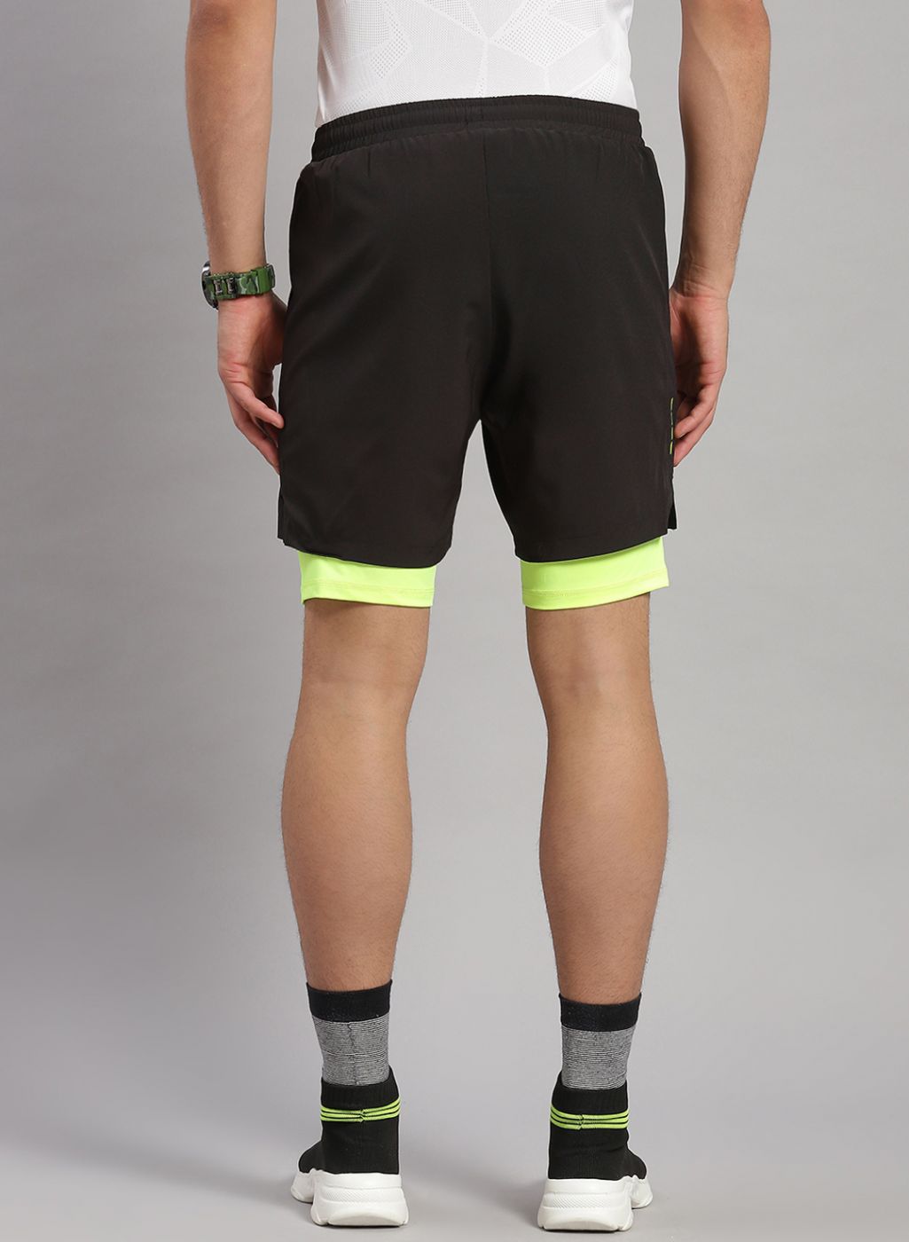 Men Black Solid Short
