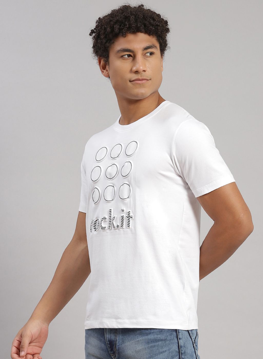 Men White Printed T-Shirt