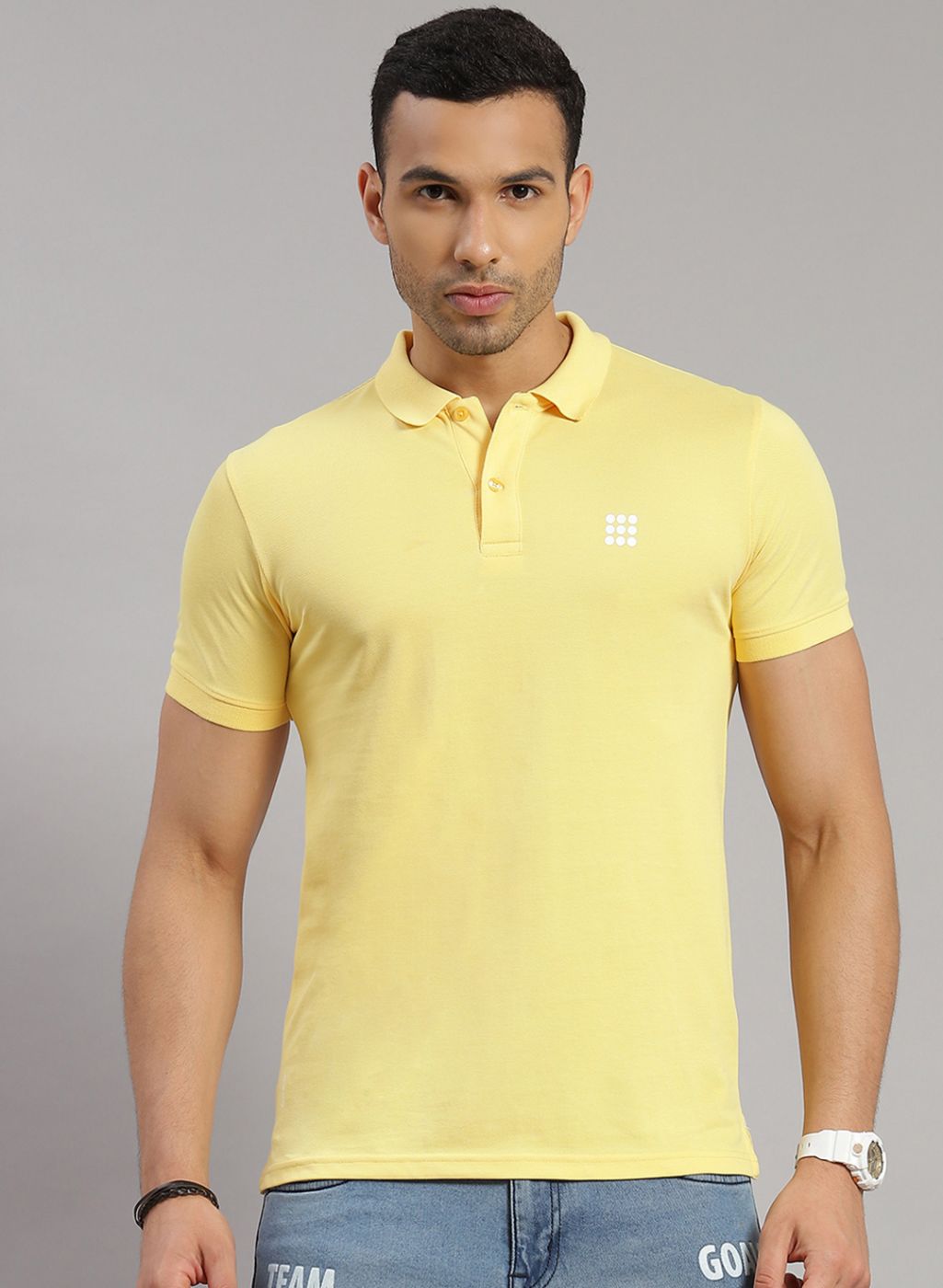 Rock.it Men Yellow Solid T-Shirt