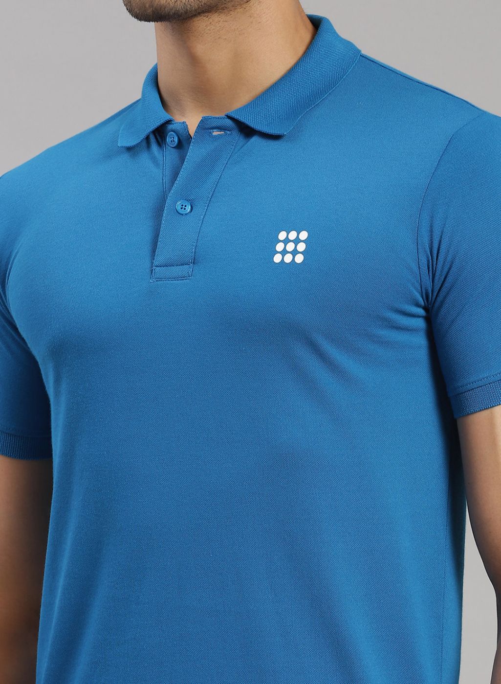 Men Turquoise Blue Solid T-Shirt