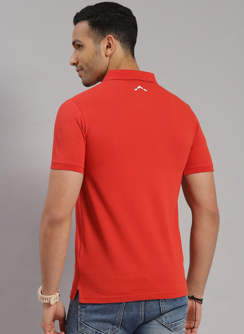 Men Orange Solid T-Shirt