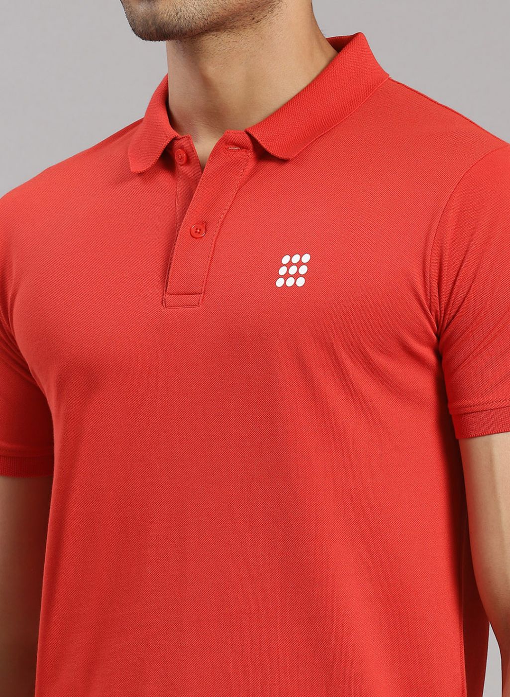Men Orange Solid T-Shirt