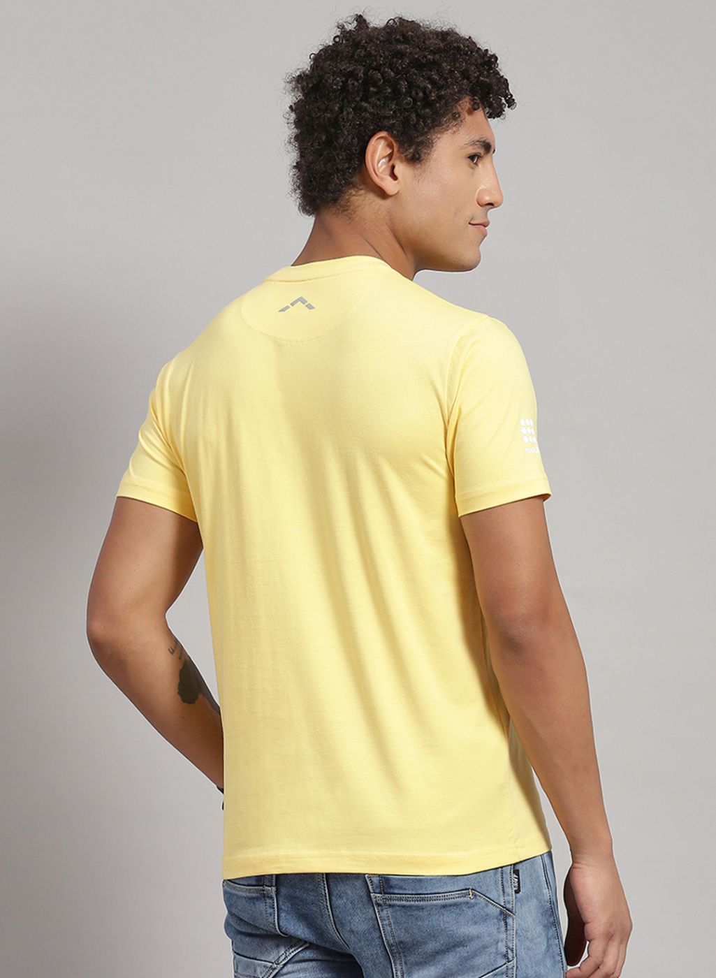 Men Yellow Printed T-Shirt 2 Pc