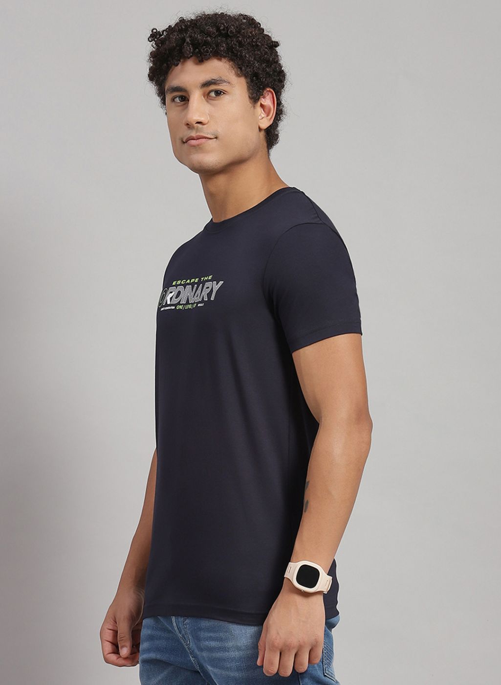 Men Orange Printed T-Shirt 2 Pc