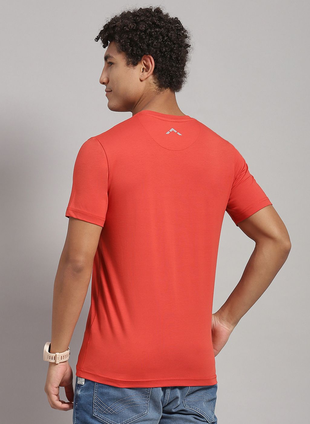 Men Orange Printed T-Shirt 2 Pc